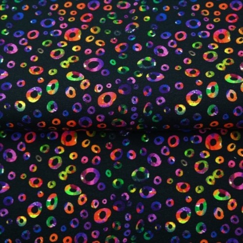 Tela Frech Terry / Sudadera de verano de Algodón Estampada - Print Arco Iris