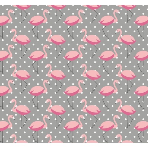 Tela Jersey de Algodón Orgánico - Flamencos