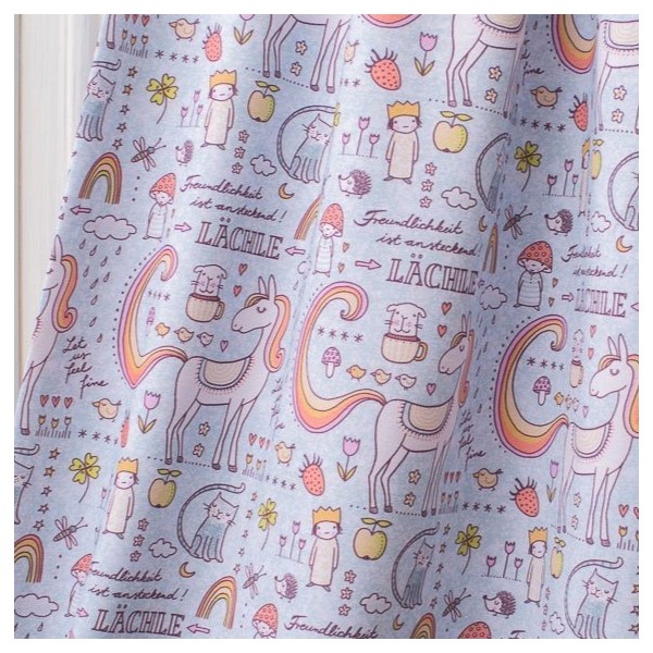 Tela Jersey de Algodón Orgánico - Unicornios