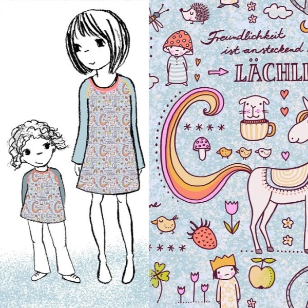 Tela Jersey de Algodón Orgánico - Unicornios