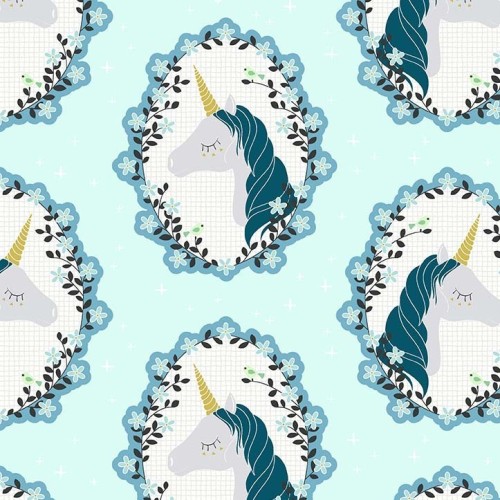 Tela Algodón Michael Miller - Patchwork Americano - Unicornios Mint