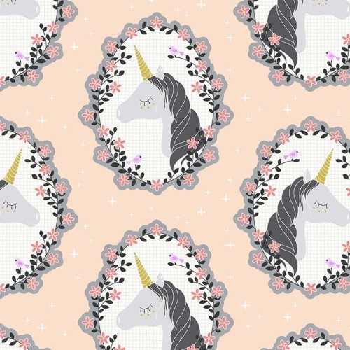 Tela Algodón Michael Miller - Patchwork Americano - Unicornios rosa