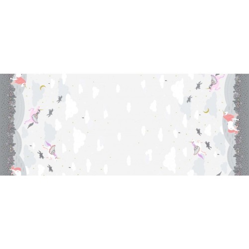 Tela Algodón Michael Miller - Patchwork Americano- cenefa Unicornios