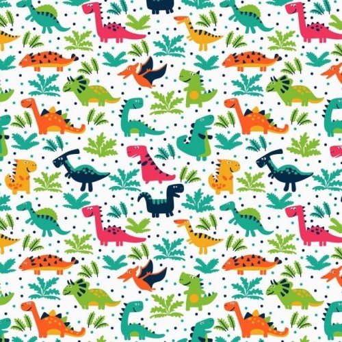 Tela Algodón - Estampado - Dinosaurios