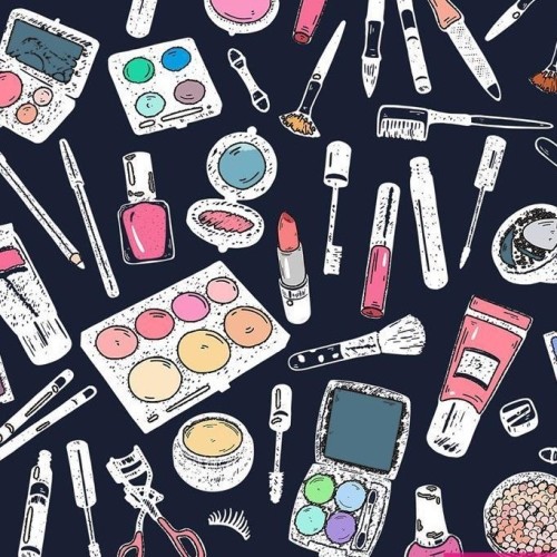 Tela Algodón - Estampado - profesiones - Maquillaje  - Maquilladora