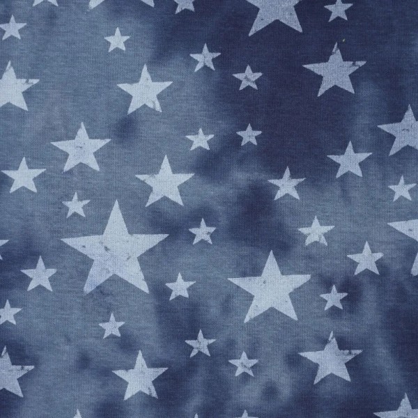 Tela Sudadera pelo interior - Tie Dye Estrellas