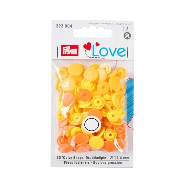 Pack multicolor Botones de presión - Prym Love - Amarillos - 393004