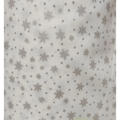Popelin de algodón tecnosani - hidrófugo y antibacteriano - Estrellas plata