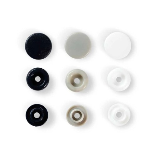 Pack multicolor Botones de presión - Prym Love - 393008 - negro/gris/blanco 2
