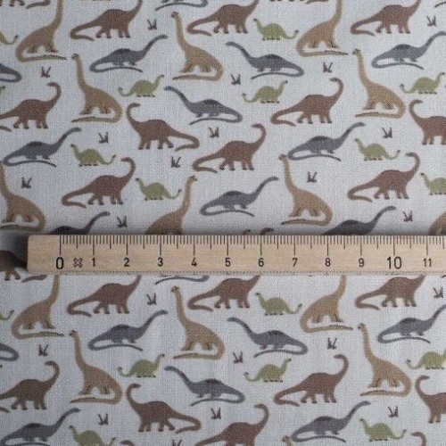 Popelin de algodón tecnosani - hidrófugo y antibacteriano - Dinosaurios 2