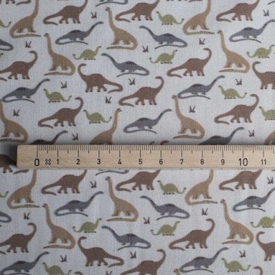 Popelin de algodón tecnosani - hidrófugo y antibacteriano - Dinosaurios