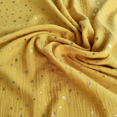 Doble Gasa Brillos - Amarillo mostaza Copos