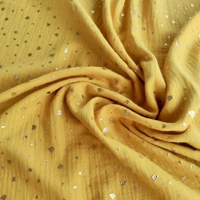 Doble Gasa Brillos - Amarillo mostaza Copos