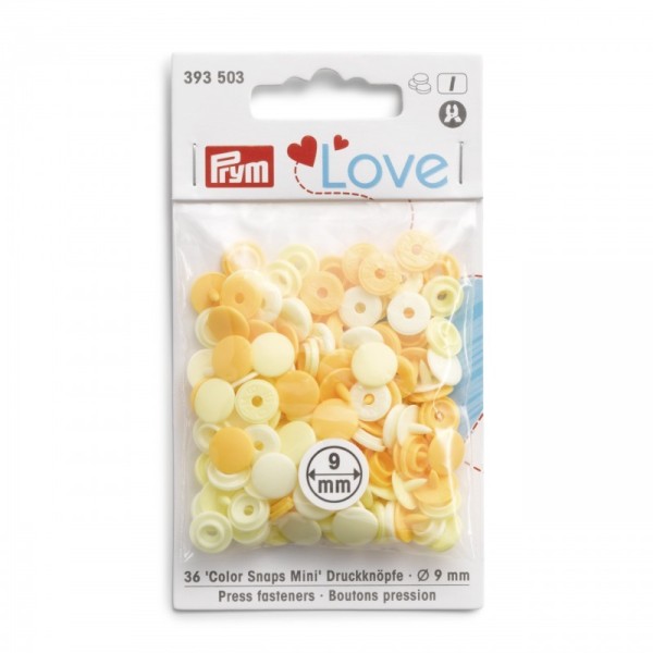 Pack multicolor Botones de presión - Prym Love Mini - 393503 - Amarillos