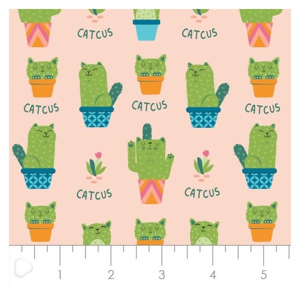 Tela Algodón - Patchwork - Gatos Catcus