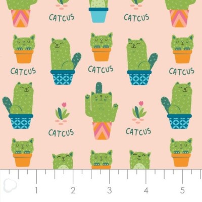 Tela Algodón - Patchwork - Gatos Catcus