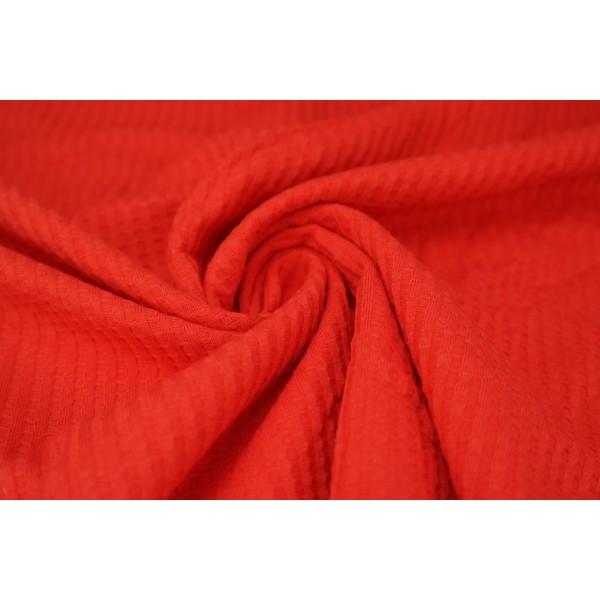 Tela Punto Waffle de Algodón - rojo