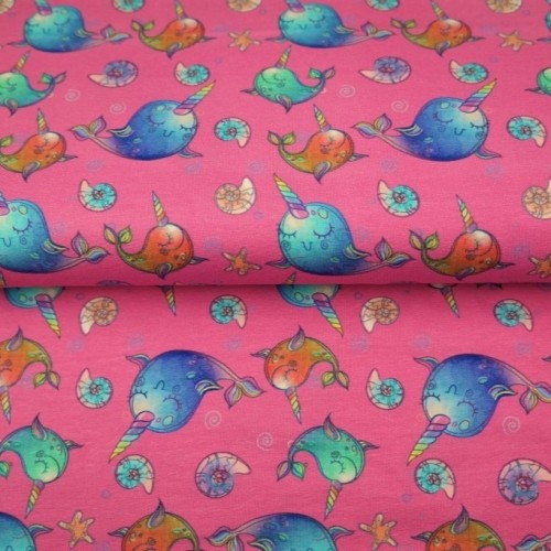 Tela Jersey de Algodón - Narvales